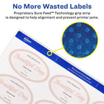 Avery Print-to-the-Edge Laser/Inkjet Oval Labels, 2" x 3-1/3", White, 200 Labels/Pack (22570)