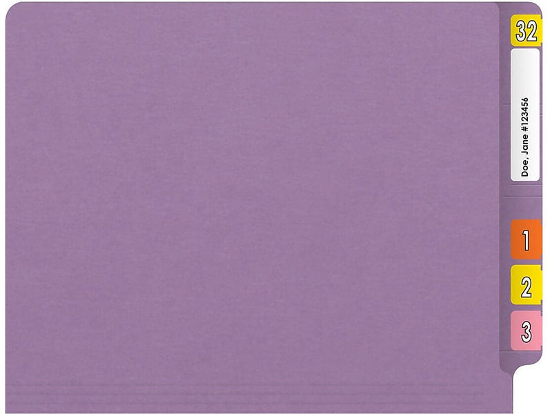 Medical Arts Press Reinforced End Tab File Folder, Straight Cut, Letter-Size, Lavender, 50/Box (S-01602-LAV)