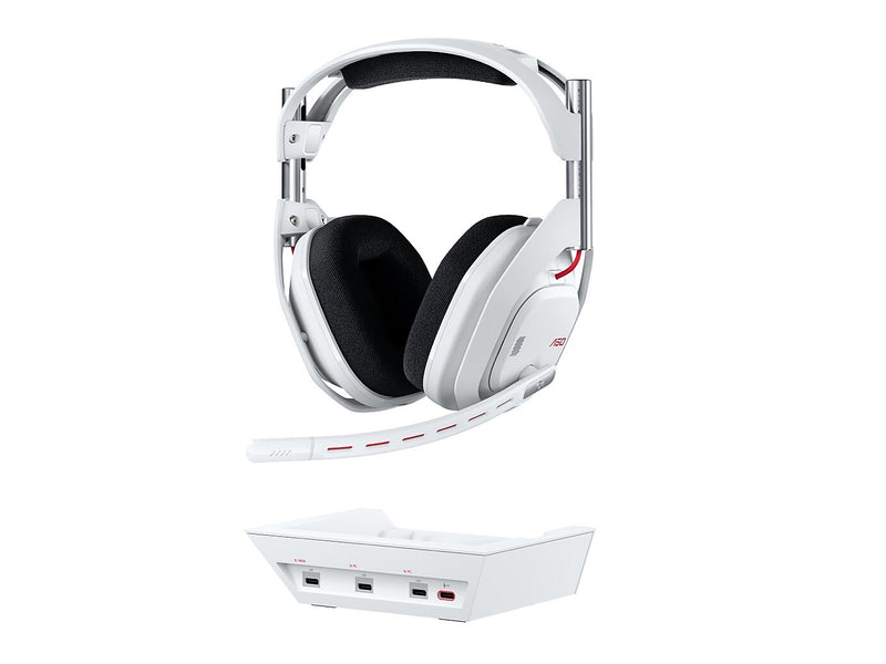 Logitech ASTRO A50 Wireless Noise Canceling Bluetooth Dolby Atmos Gaming Headset, USB-C, White (939-002229)