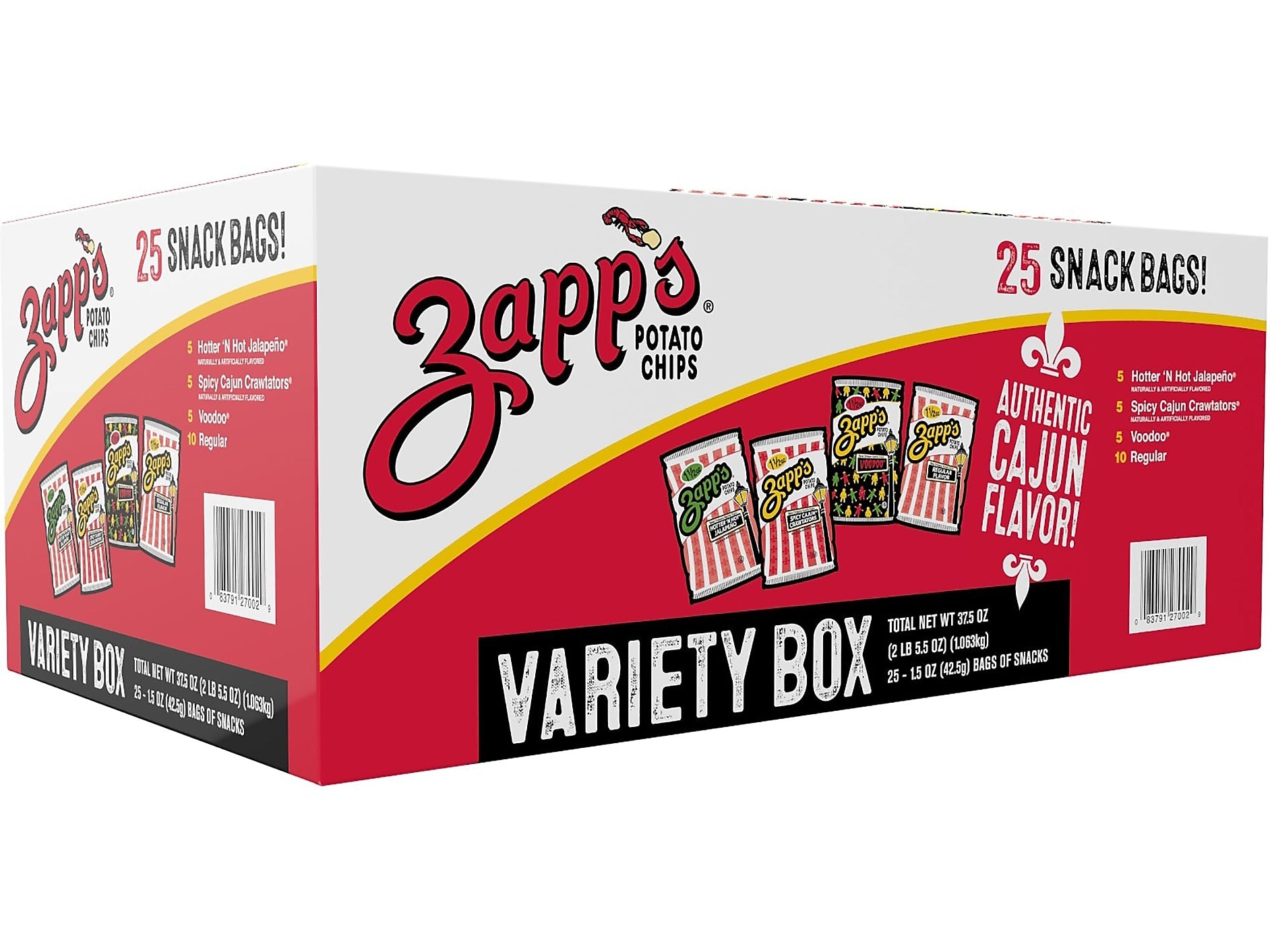 Utz Zapp's Gluten Free Kettle-Style Potato Chips, 37.5 oz., 25 Bags/Carton (6095)