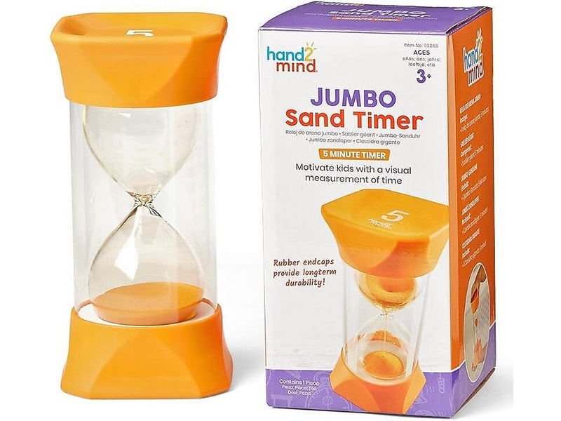 hand2mind Jumbo 5-Minute Sand Timer, Orange (93068)