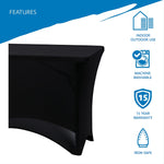 ICEBERG iGear Fabric Table Cover, Polyester/Spandex, 4', Black (16511)