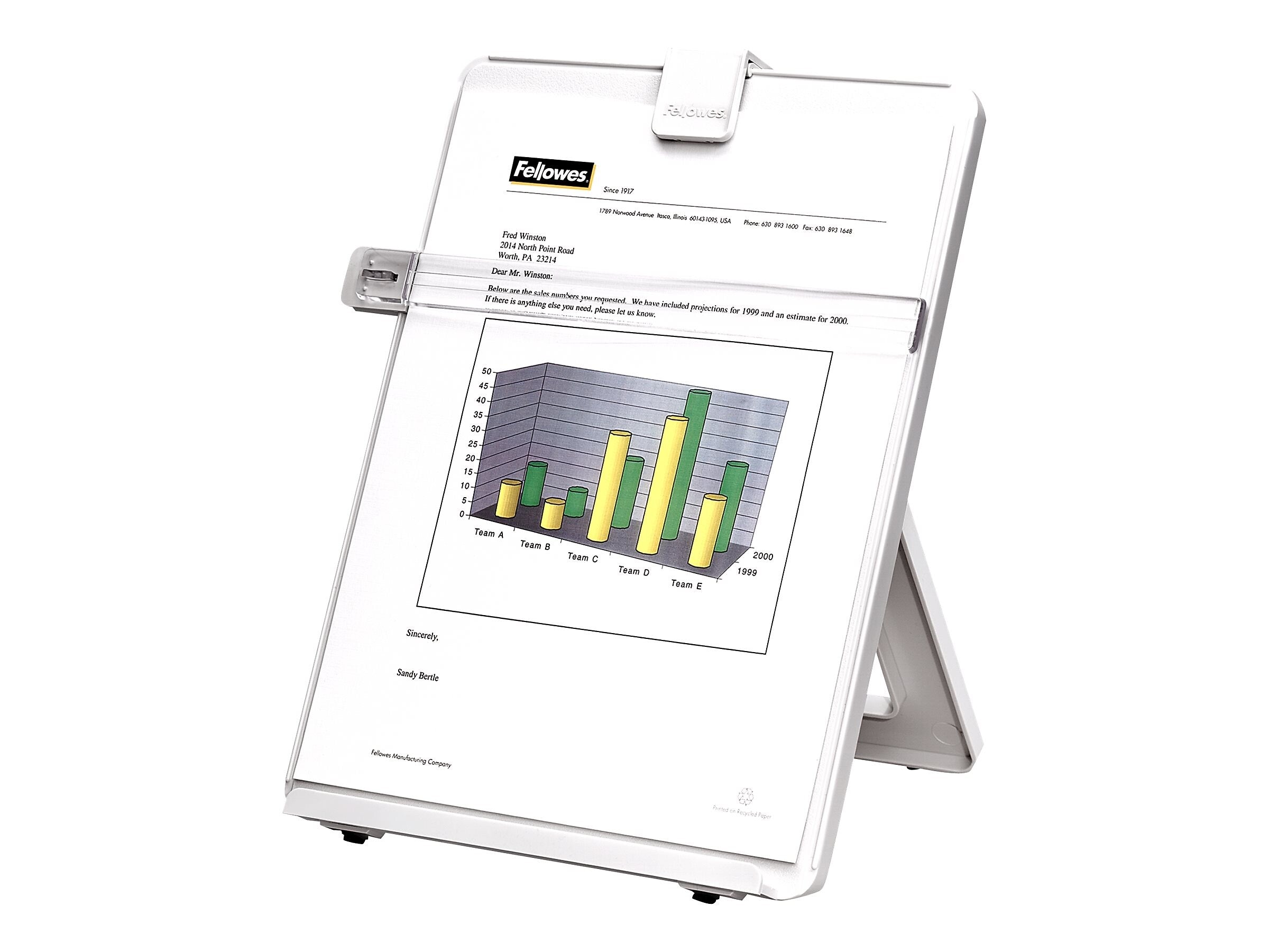 Fellowes Plastic Copy Holder, Platinum (21103)