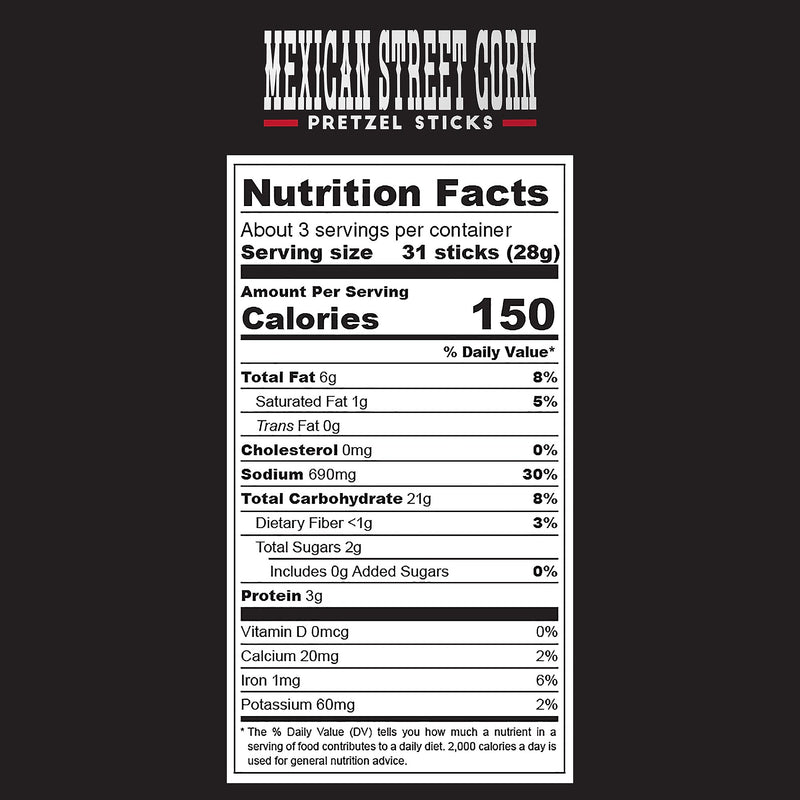Pop Daddy Mexican Street Corn Seasoned Pretzels, 3 oz., 15/Pack (220-02550)