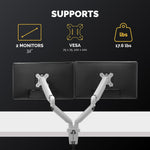 Fellowes Platinum Series Adjustable Dual Monitor Arms, Up to 40" Monitor, Silver (8056501)