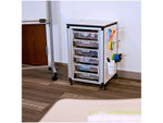 Luxor Mobile 6-Section Modular Classroom Storage Cabinet, 28.75"H x 18.2"W x 18.2"D, White (MBS-STR-11-6S)