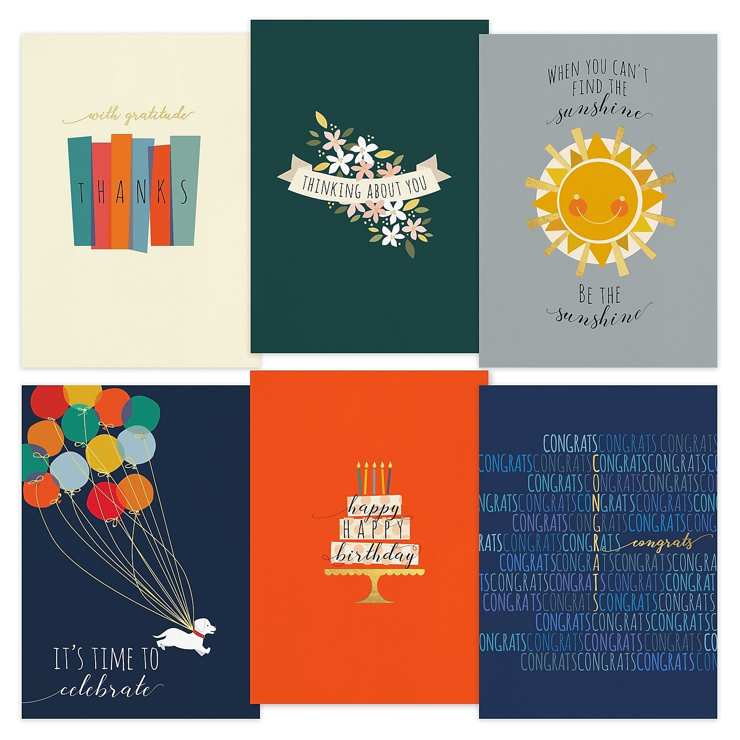 "Thoughtful Sentiments" Blank Assorted Pack w/ Fastick® Envelopes, 24/PK