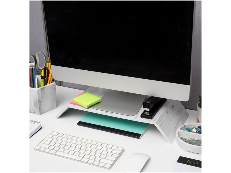 Mind Reader Contemporary Monitor Stand and Laptop Riser, White (MARMON-WHT)