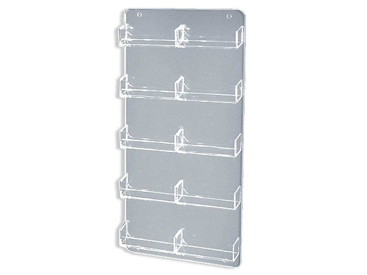 Azar Card Holder, 8.5" x 15.75", Vertical, Wall Mounted, Clear, Acrylic, 2/Pack (252222)