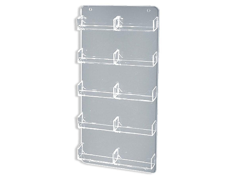 Azar Card Holder, 8.5" x 15.75", Vertical, Wall Mounted, Clear, Acrylic, 2/Pack (252222)