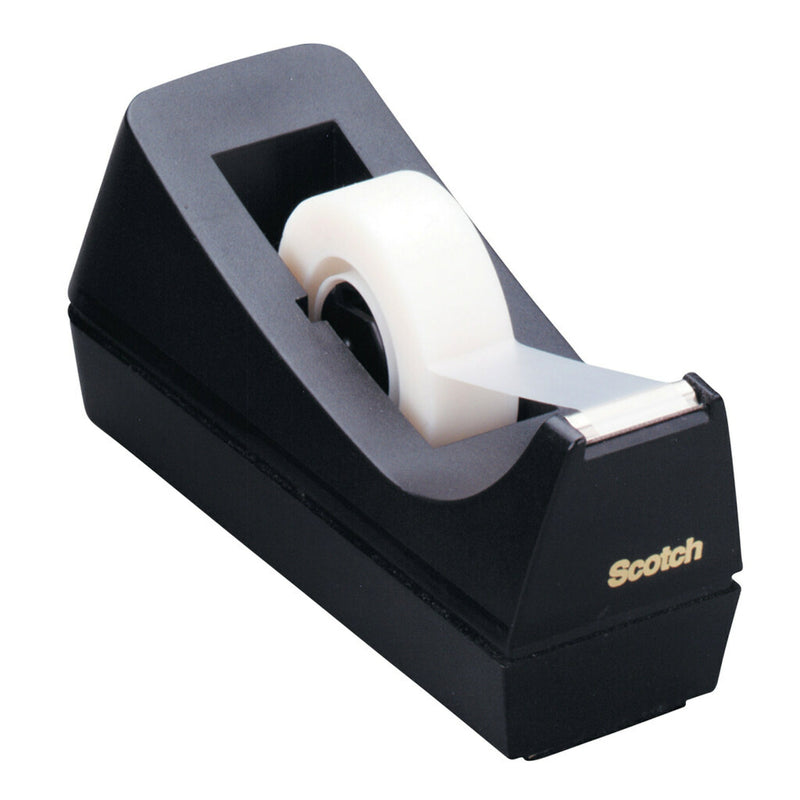 Scotch Desktop Dispenser, 2.7", 1" Core, Black (MMMC38BK)