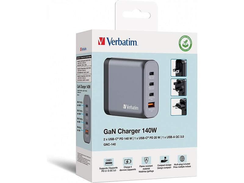 Verbatim USB Type-C Wall Charger, Gray/Black (32203)