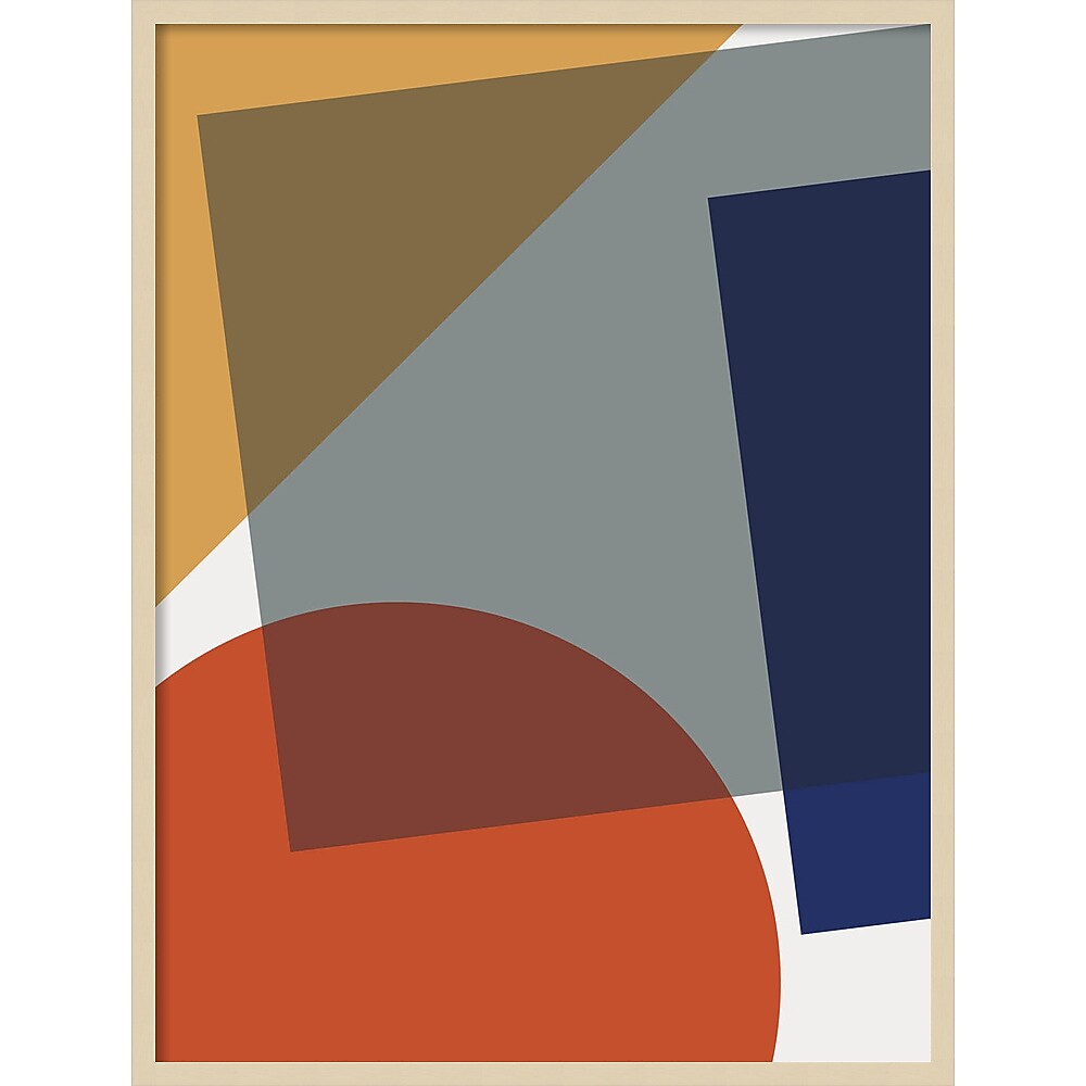 Amanti Art Layered Retro Modern Shapes In Bright Colors by The Creative Bunch Studio Wood Framed Wall Art Print, 31" x 41"
