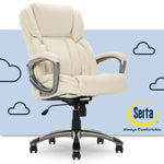 Serta Garret Ergonomic Bonded Leather Swivel Executive Chair, American Beige (CH200112)
