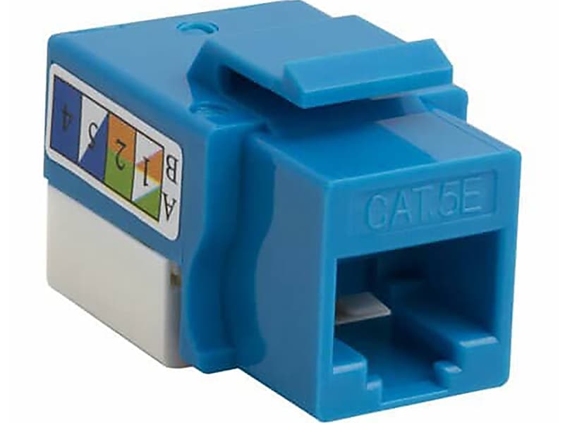 4XEM Cable Cat5e Keystone Jack, Blue, 10/Pack (4XKJC5EBL10PK)