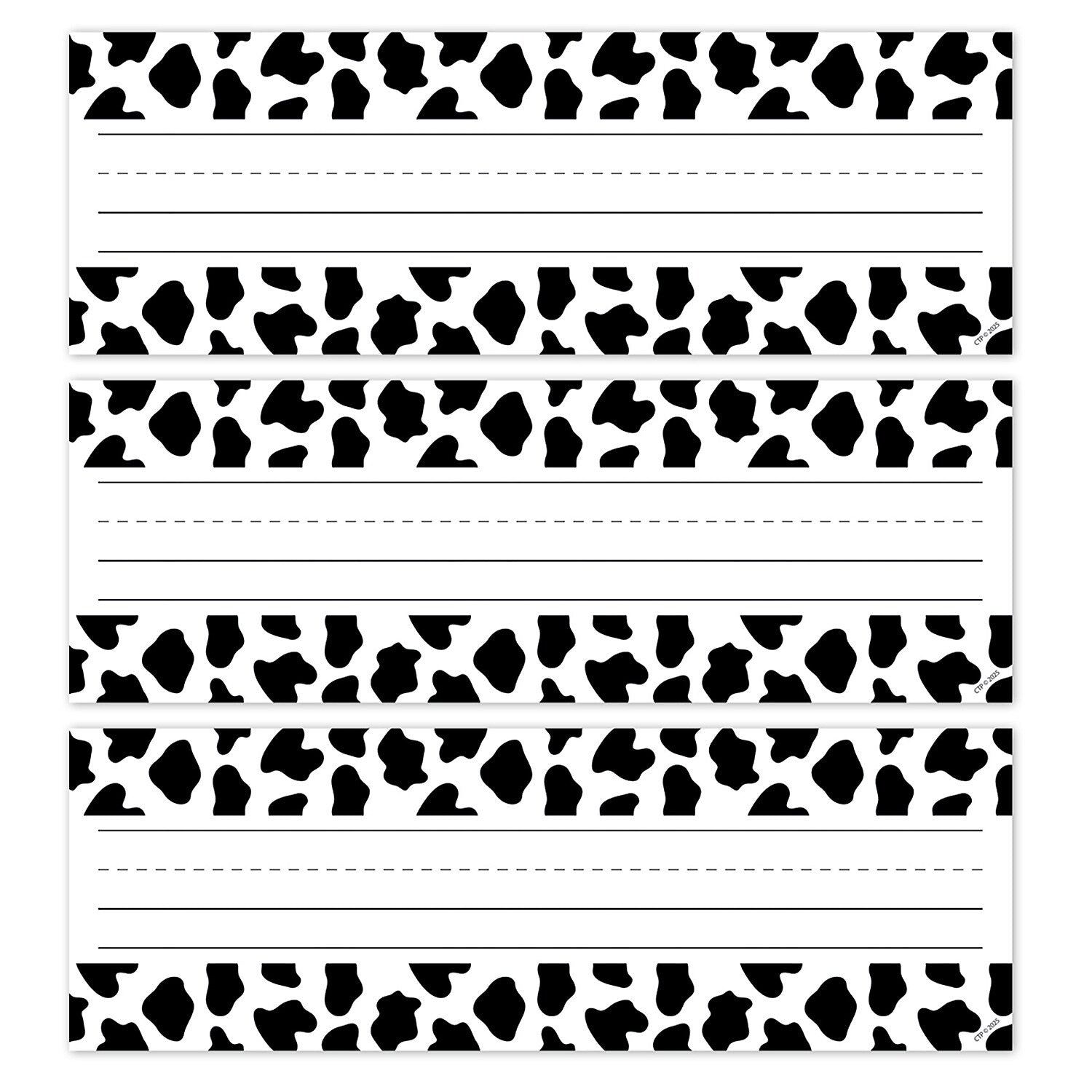Creative Teaching Press Farm Friends Cow Print School Name Plates, 9.5" x 3.25", 36/Pack, 3 Packs/Bundle (CTP11030-3)