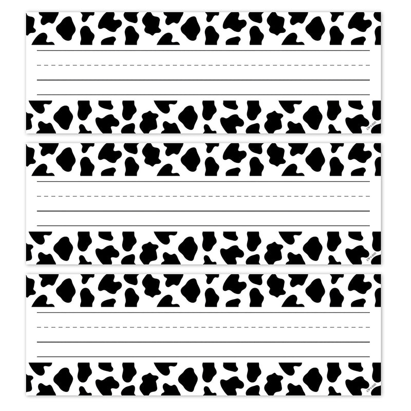 Creative Teaching Press Farm Friends Cow Print School Name Plates, 9.5" x 3.25", 36/Pack, 3 Packs/Bundle (CTP11030-3)