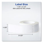 Avery Multipurpose Thermal Labels, 1 1/8" x 3 1/2", White, 350/Roll, 2 Rolls/Box