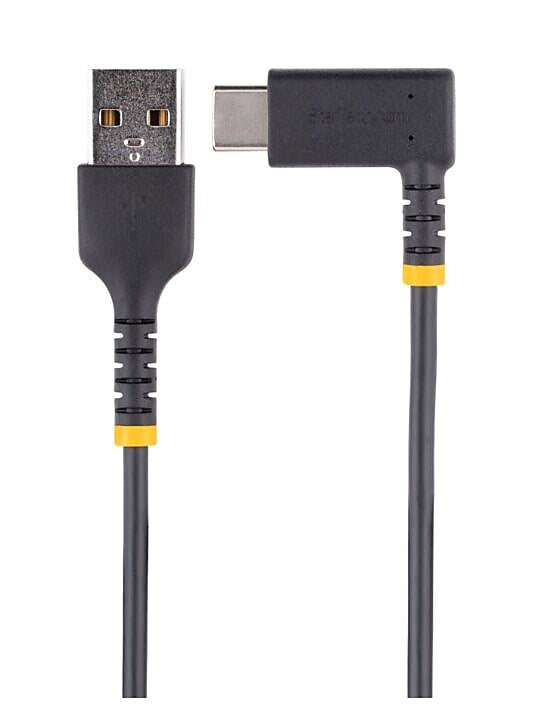 StarTech USB-A to USB-C Charging Cable Right Angle, 1ft, Black (R2ACR-30C-USB-CABLE)