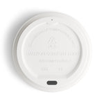 Perk™ Eco Compostable Plastic Hot Cup Lid, 10/12/16 Oz., White, 50/Pack (PK56218)