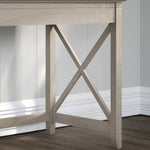 Bush Furniture Key West 60"W L Shaped Desk with File Cabinets and 5 Shelf Bookcase, Washed Gray (KWS017WG)