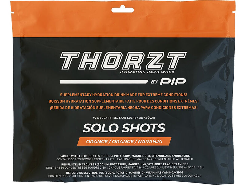 PIP THORZT Solo Shots Sugar-Free Orange Powder Drink Mix, 0.08 oz., 50 Packets/Bag, 10 Bags/Pack (SSSFOR)