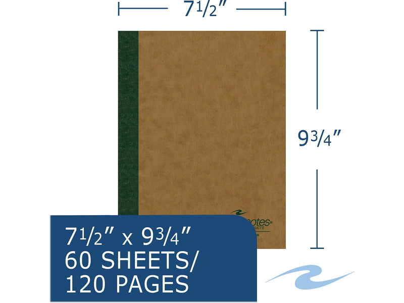 Roaring Spring Paper Products Environotes Composition Notebook, 7.5″ x 9.75″, College-Ruled, 60 Sheets, Brown, 24/Pack