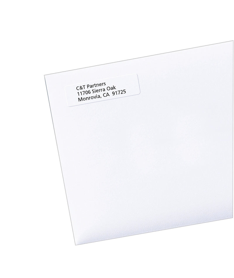 PRES-a-ply Laser/Inkjet Return Address Labels, 1/2" x 1-3/4", White, 80 Labels/Sheet, 100 Sheets/Pack (30640)