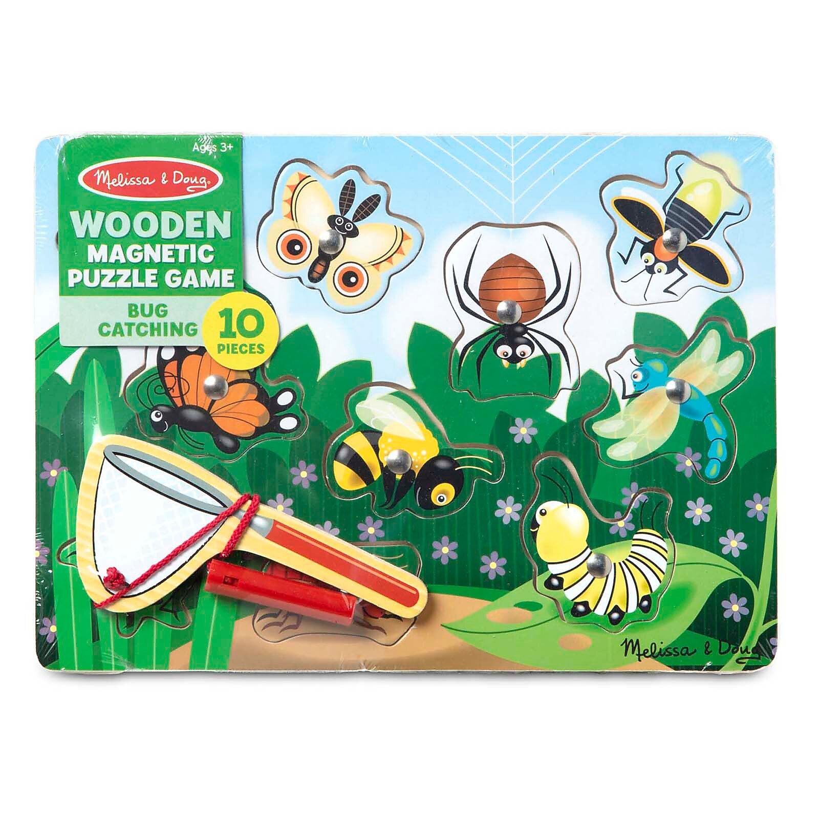 Melissa & Doug Bug Catching Game Magnetic Puzzle Game, 10 Pieces (LCI3779)