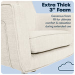 Serta Style Ashland Fabric Swivel Computer and Desk Chair, Ivory (48372)