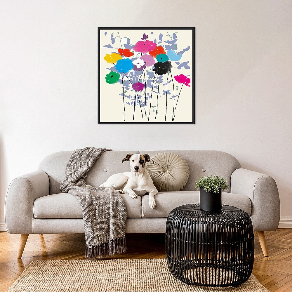 Amanti Art Multicolored Meadow Flowers by Jenny Frean Framed Canvas Wall Art Print, 30" x 30" (A42678027405)