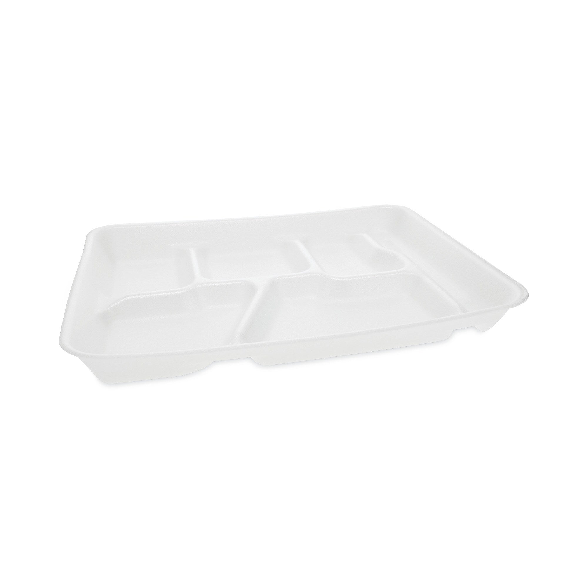Pactiv 6-Compartment School Lunch Trays, Foam, White, 500/Carton (0TH10601SGBX)