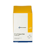First Aid Only 4" Sterile 8-Ply Pads, 50/Box (J213)
