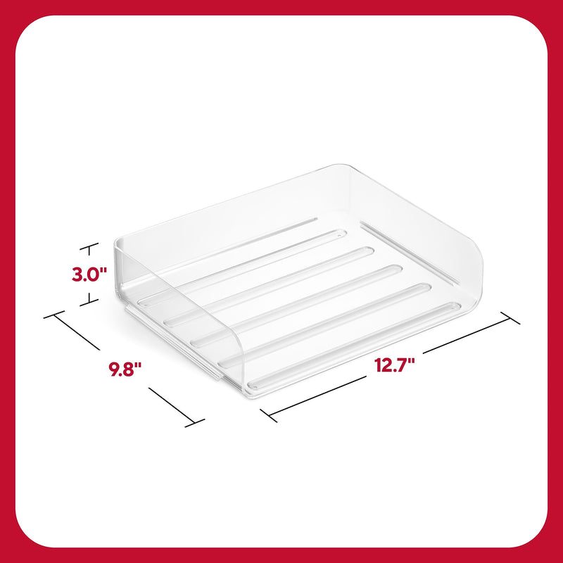 TRU RED™ Side Load Stackable Plastic Letter Tray, Clear, 6/Pack (TR61976)