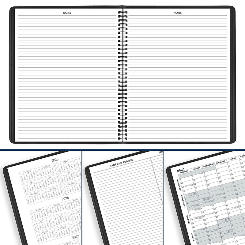 2026 AT-A-GLANCE 8" x 11" Calendar Monthly Planner, Faux Leather Cover, Black (70-260-05-26)