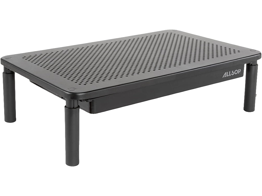 Allsop Metal Art Metal Art Tri-Level Adjustable Stand, Up to 27" Monitor, Black (32545)