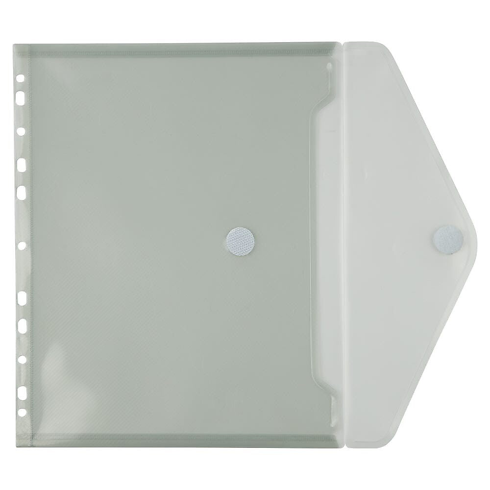 JAM Paper Plastic Binder Pocket, Gray, 3/Pack (235738956AX3)