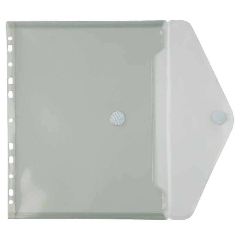 JAM Paper Plastic Binder Pocket, Gray, 3/Pack (235738956AX3)