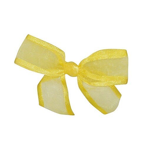 JAM Paper Sheer Satin Bows, Yellow Sheer, 100/Pack (52640349154)