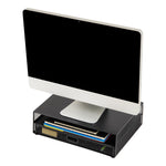Mind Reader Monitor Stand with Office Supplies Included, Black (MONSET-BLK)