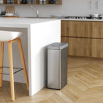 iTouchless Stainless Steel Wings Open Lid Sensor Trash Can with AbsorbX Odor Control, Silver, 18 gal. (WS18RSL)