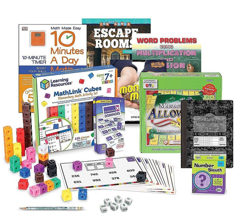 S&S Family Engagement Take Home Bags MATH Grades 4-5, Manipulative, Assorted Colors (BK7097003)