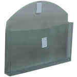 JAM Paper Premium Plastic Filing Envelope with Hook & Loop Closure, Gray, 3/Pack (921V1SMX3)