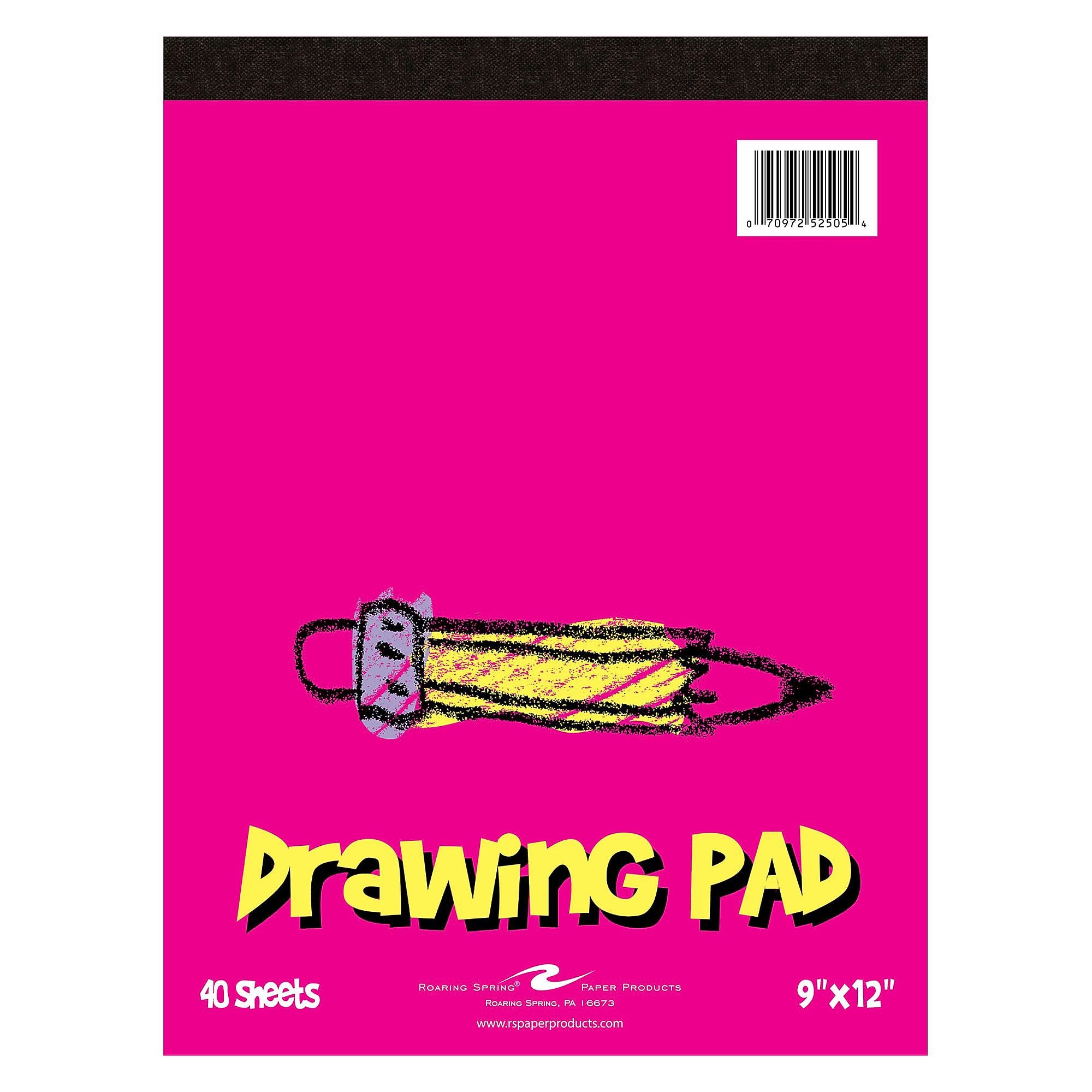 Roaring Spring Paper Products Drawing Sketch Pad, 9"X12", 40 Sheets, 12/Pack (52505CS)