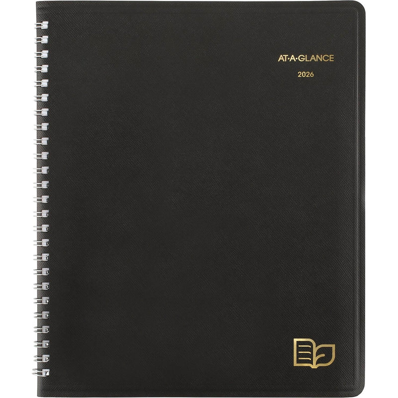 2026 AT-A-GLANCE Recycled 7" x 8.75" Monthly Planner, Faux Leather Cover, Black (70-120G-05-26)
