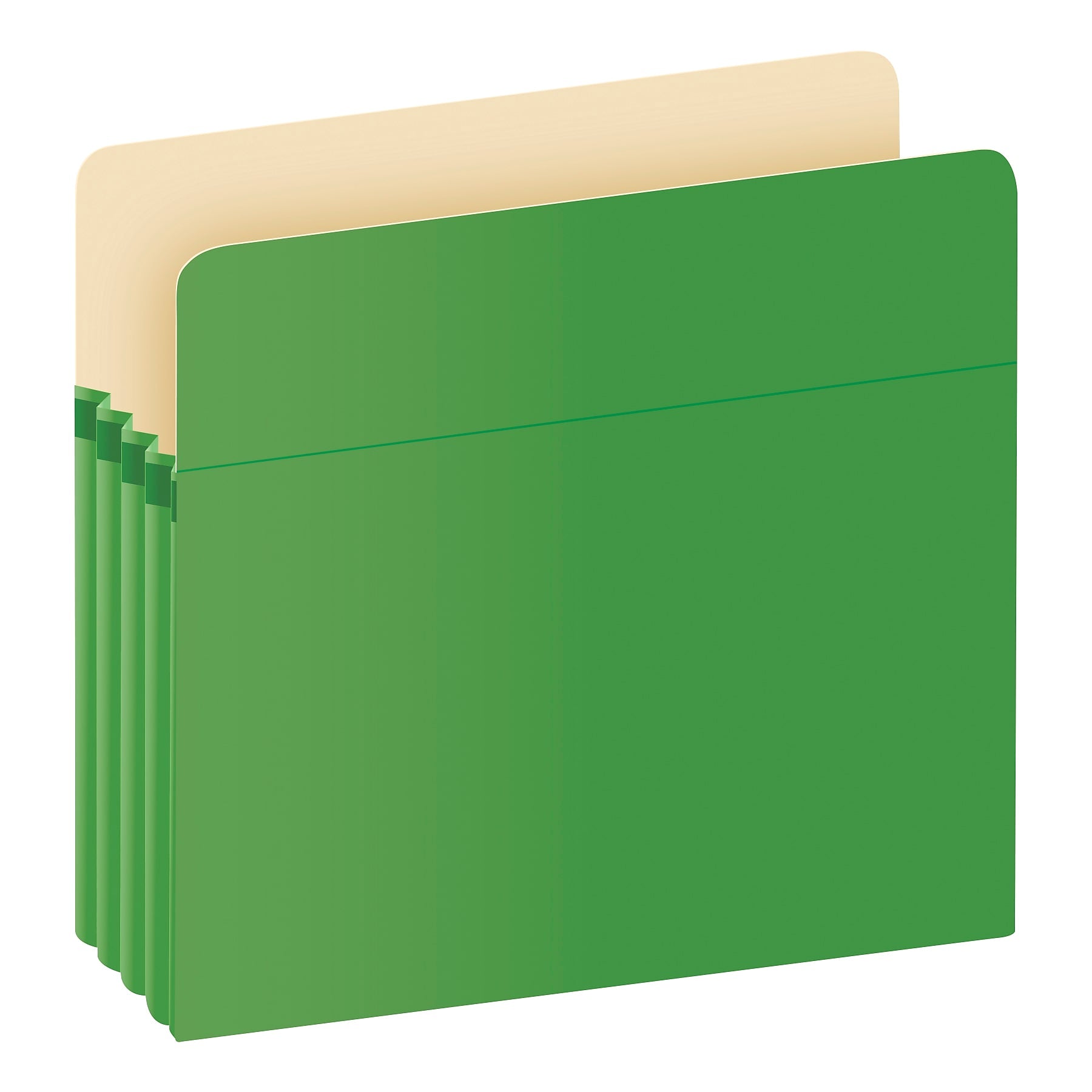 Pendaflex Color File Pocket, 3.5" Expansion, Letter Size, Green (1524E GRE)