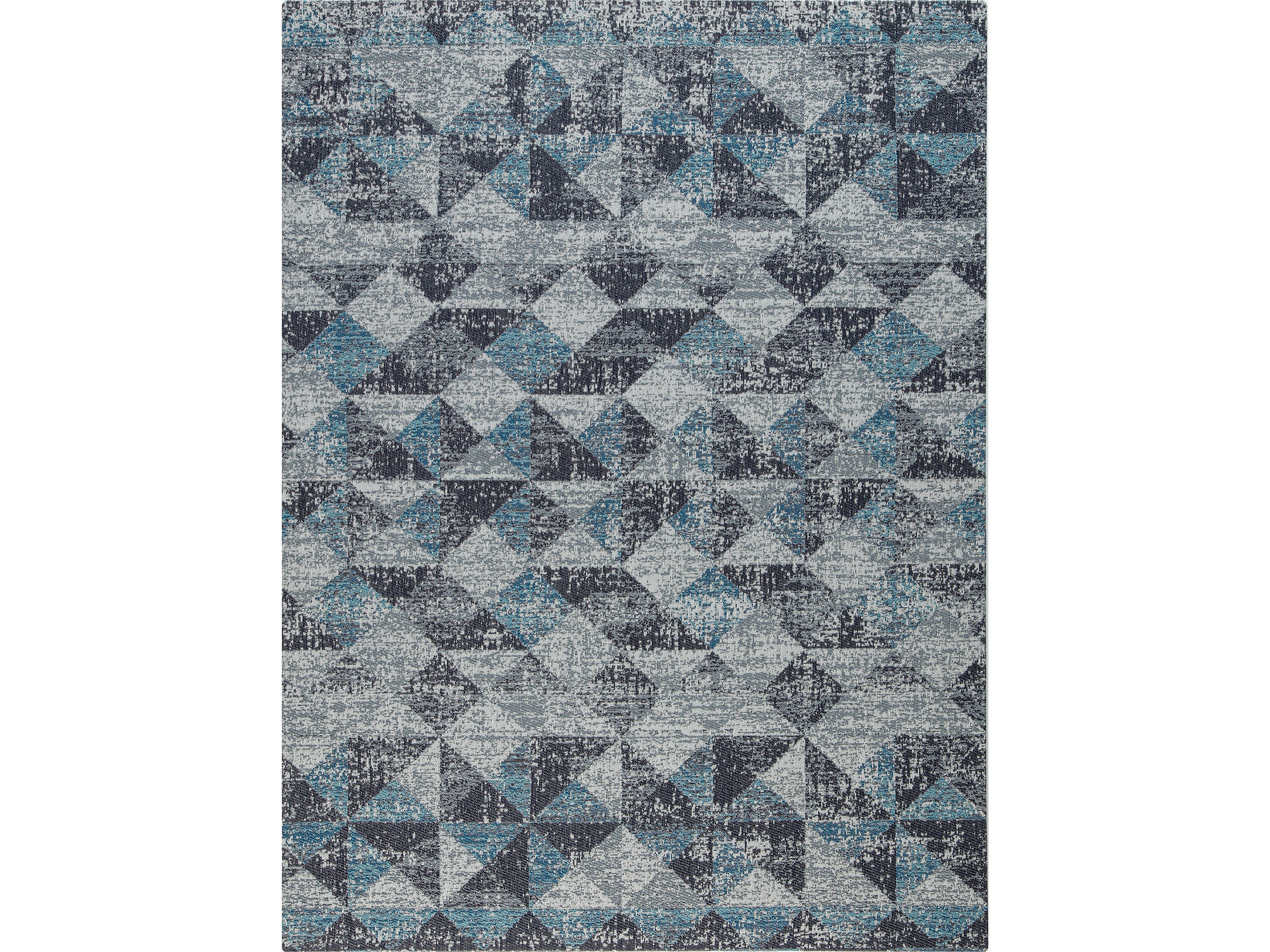 Anji Mountain Rug'd Tromso Carpet & Hard Floor Chair Mat, 36" x 48", Blue/Black/Gray (AMB9035)