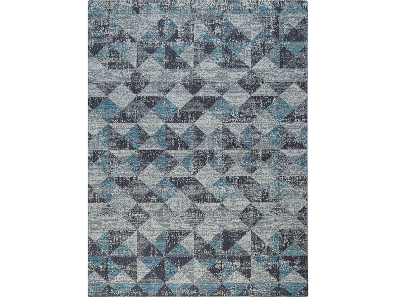 Anji Mountain Rug'd Tromso Carpet & Hard Floor Chair Mat, 36" x 48", Blue/Black/Gray (AMB9035)
