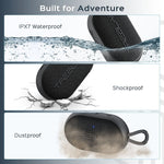 TREBLAB HD-Go Wireless Bluetooth Speaker, Waterproof, Black, Waterproof, Black
