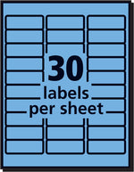 Avery Sure Feed Laser Address Labels, 1" x 2 5/8", Pastel Blue, 750 Labels/Pack (5980)